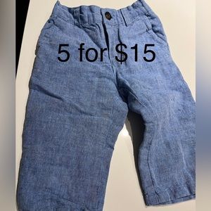 Janie and Jack 12mo 18mo blue linen pants EUC
